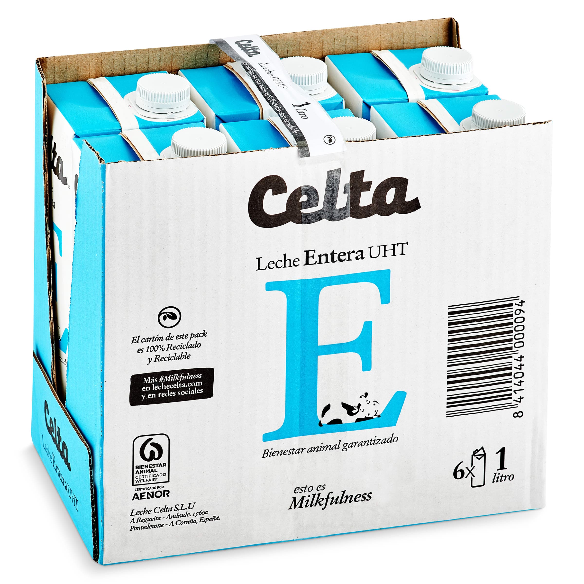 Leche entera Celta pack 6 x 1 L
