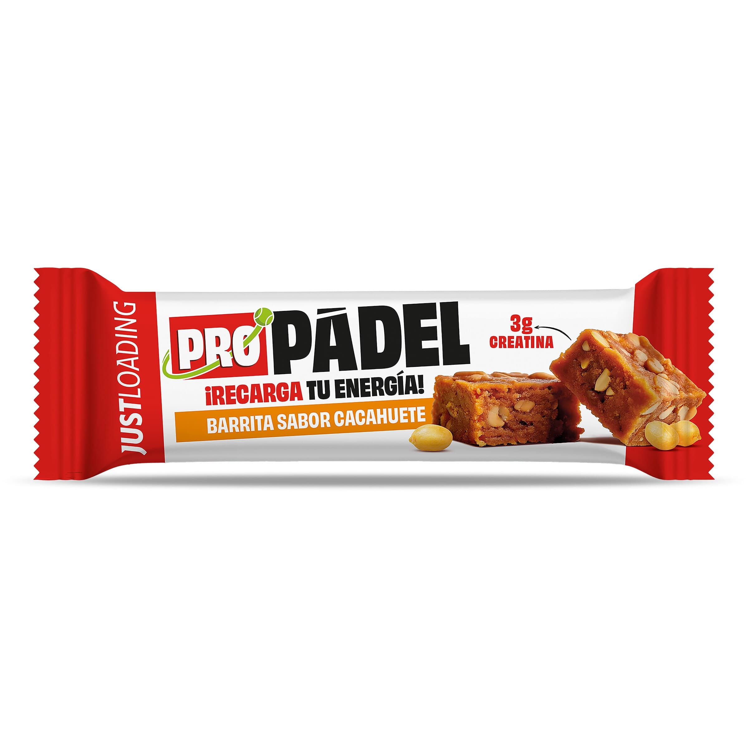 Barrita energética sabor cacahuete con creatina Just loading bolsa 40 g