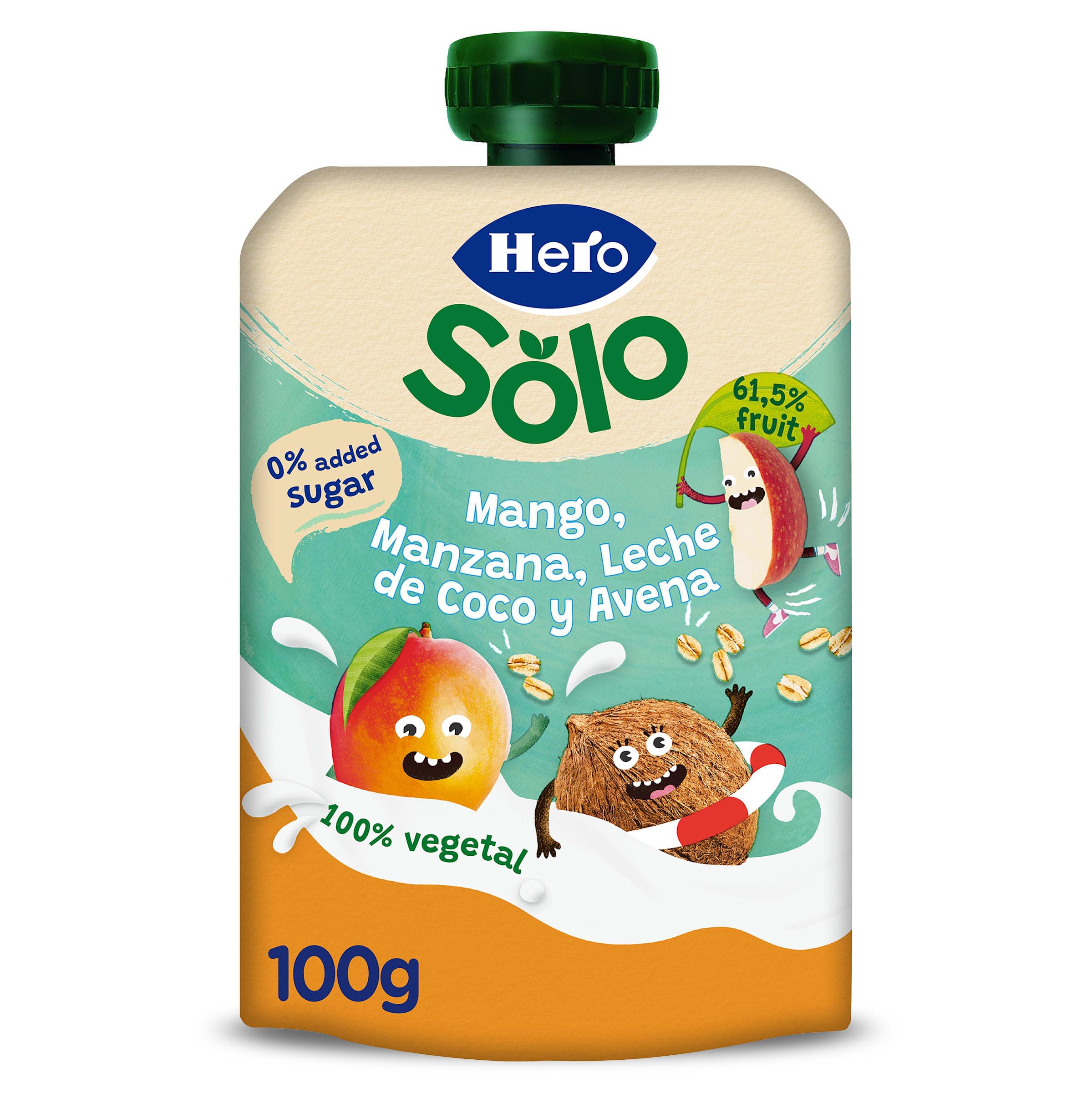 Alimento infantil mango, coco y avena Hero 100 g