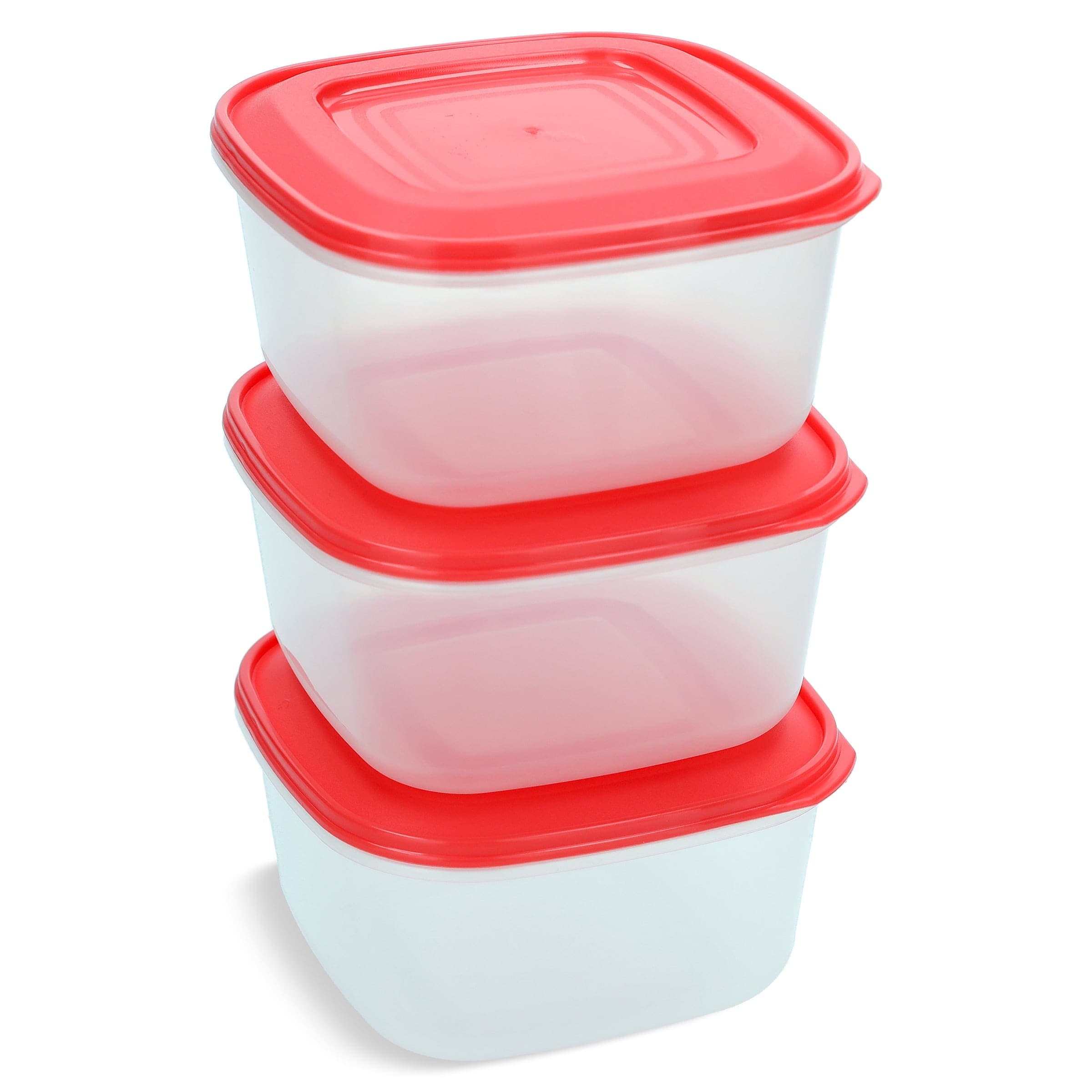 Recipiente de plástico cuadrado 0,6 L Easyseal 3 unidades