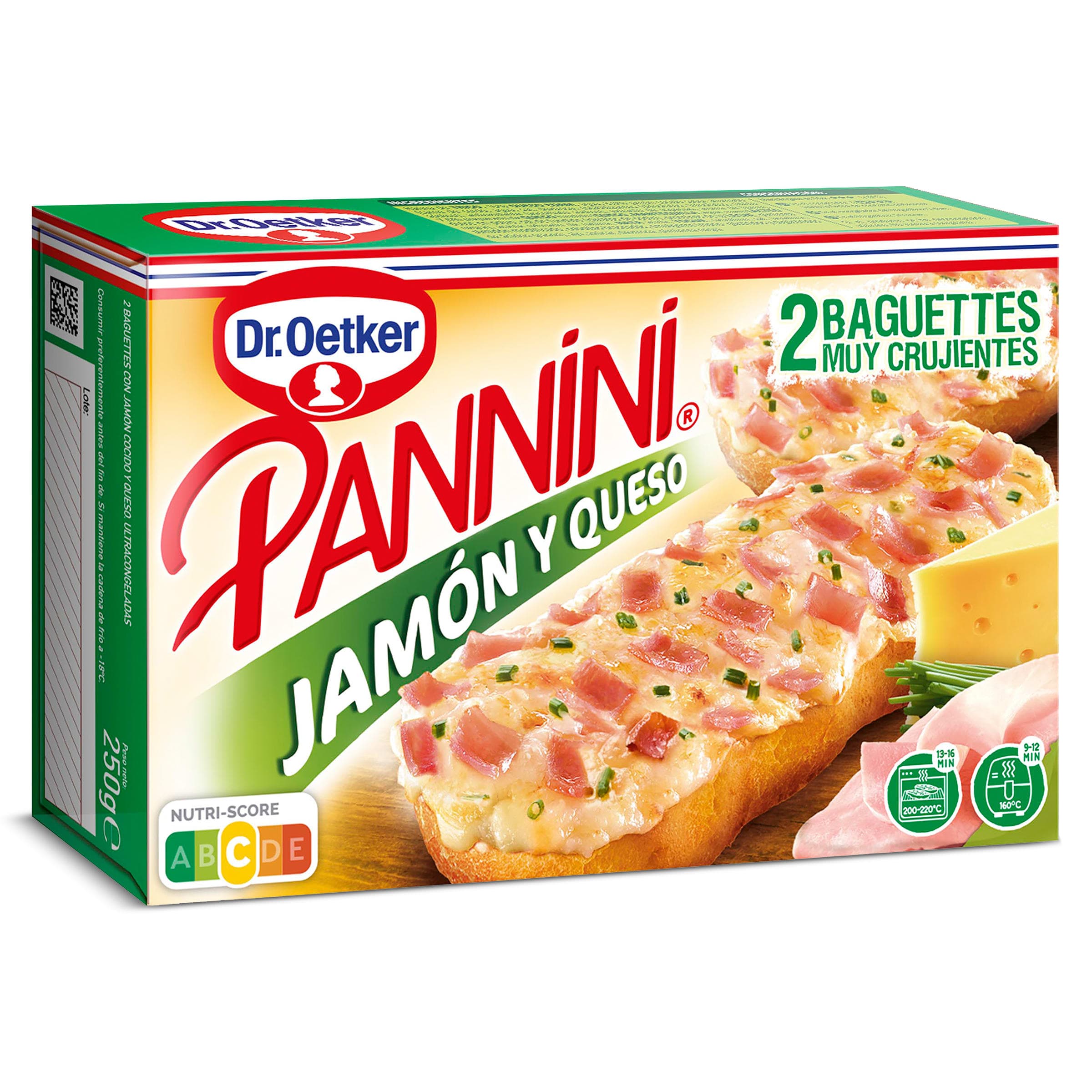 Pannini jamón y queso 2 unidades Dr. Oetker 250 g