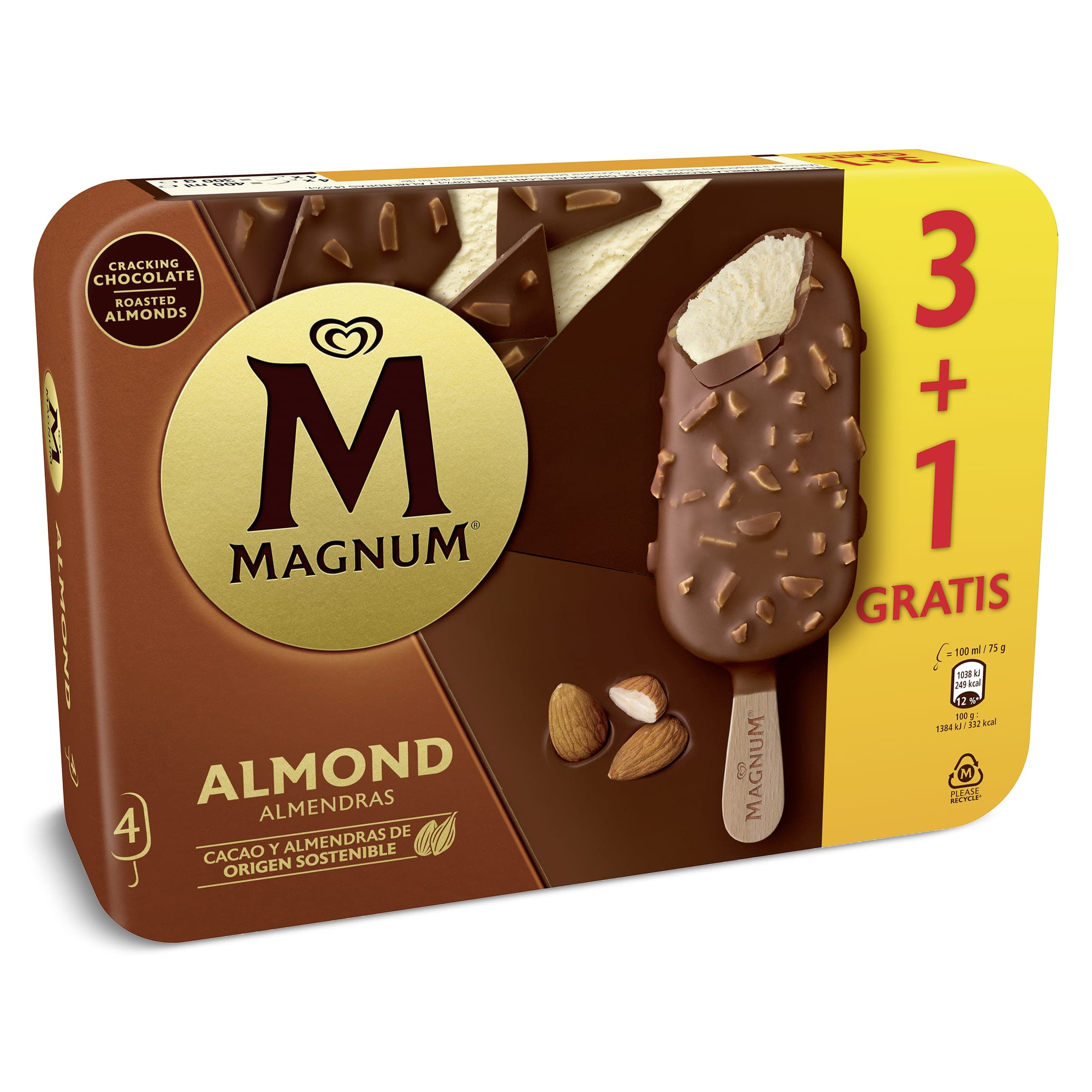 Magnum almendrado 4 x 75 g