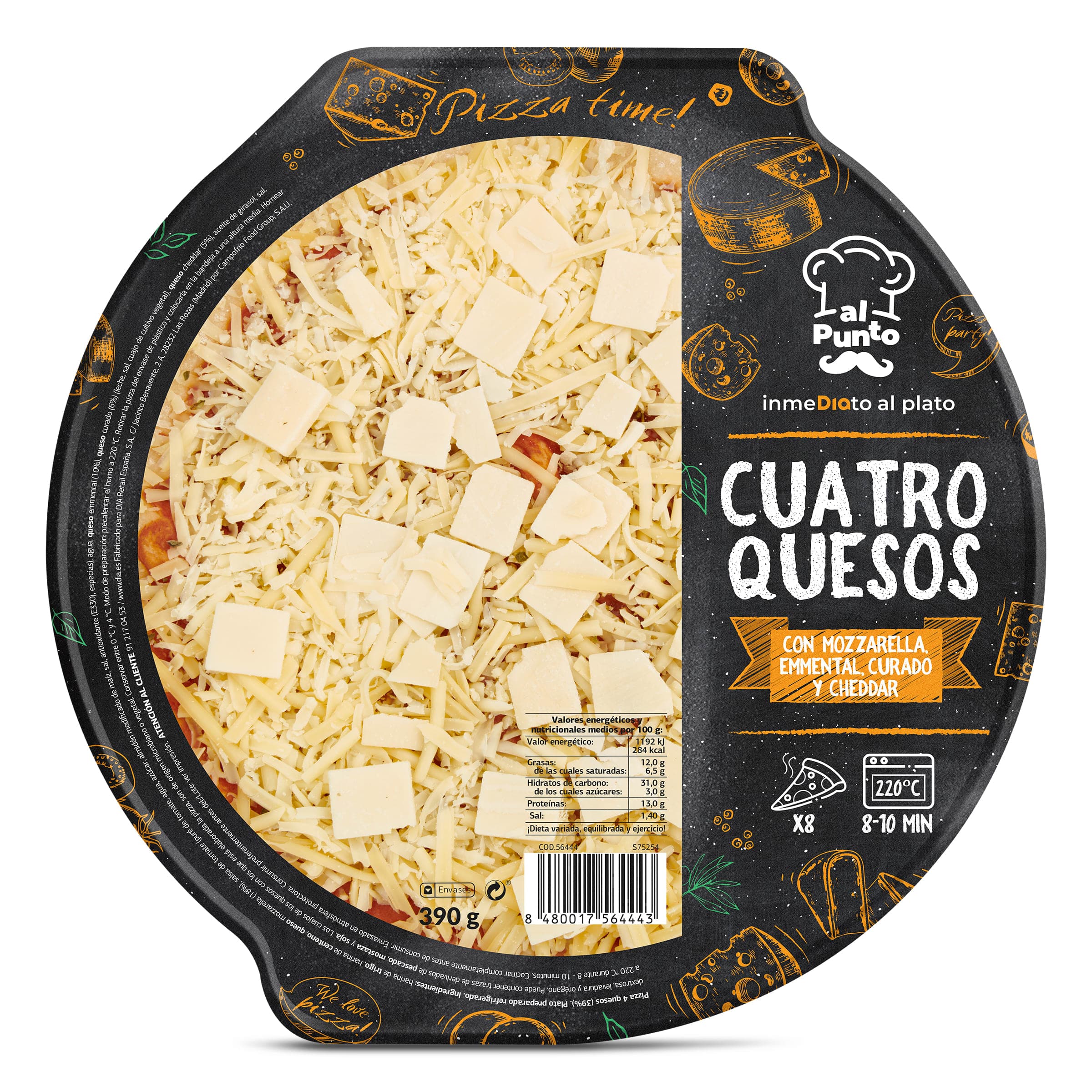 Pizza 4 quesos Dia Al Punto 390 g