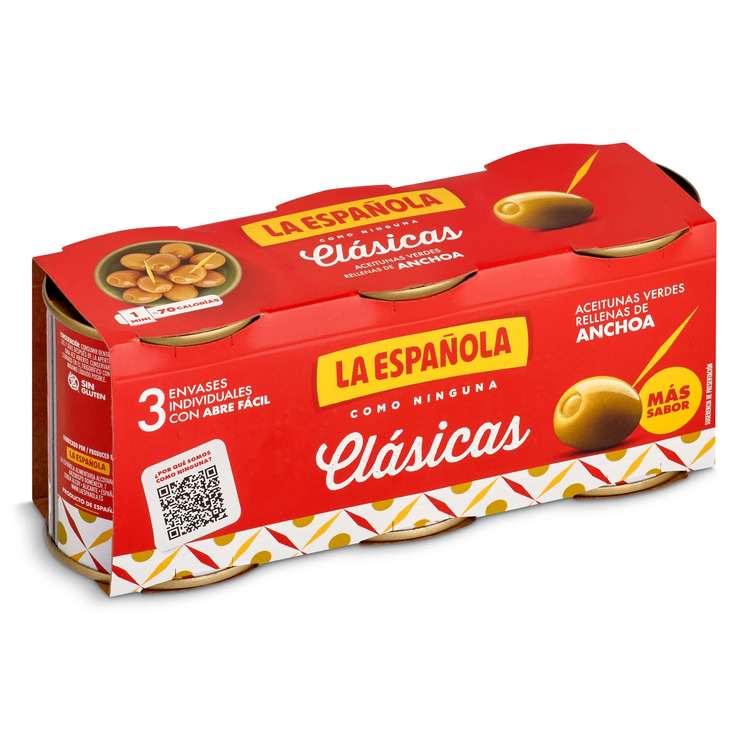 Aceitunas rellenas de anchoa La española 3 x 50 g